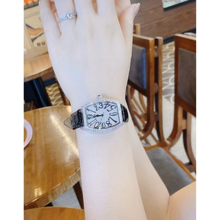 Đồng Hồ Davena Nữ Dây Da Đen 36mm Silver Authentic