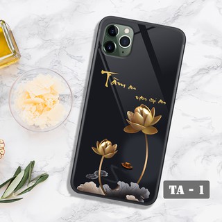 Ốp lưng in 3D cho iPhone 11 - iPhone 11 Pro - iPhone 11 Pro Max trên mặt lưng kính cường lực in họa tiết tâm an