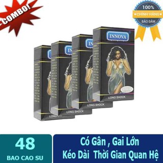 Combo 4 Hộp Bao cao su Innova đen , hộp 12 chiếc