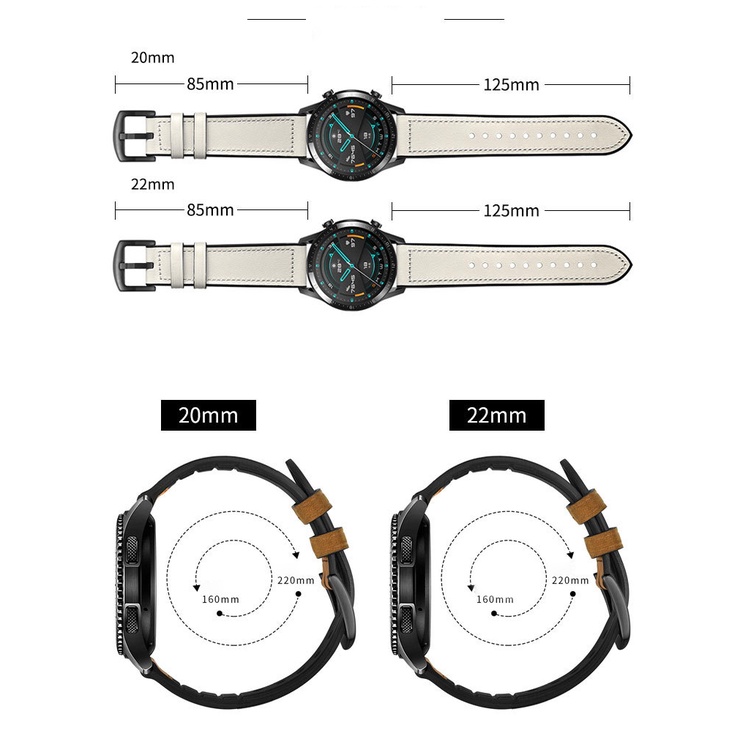 DÂY DA HYBRID 20MM VÀ 22MM DÀNH CHO ĐỒNG HỒ THÔNG MINH SAMSUNG, HUAWEI, XIAOMI, OPPO...