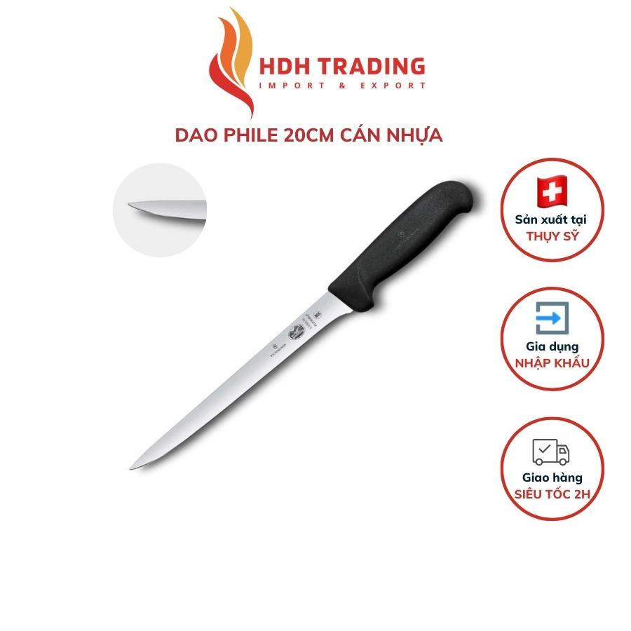 Dao bếp dao phi lê cá cao cấp nhập khẩu Thụy Sĩ, cán nhựa Fibrox 20cm