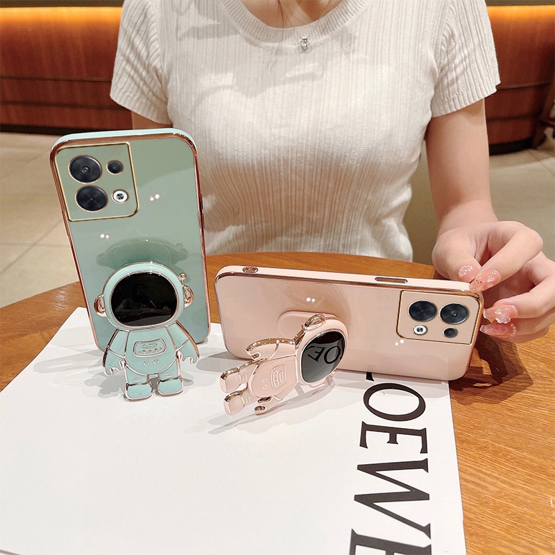 Ốp Điện Thoại Silicon Mềm Có Giá Đỡ Hình Phi Hành Gia Cho OPPO Reno 8 Pro + Reno8 Pro Reno8 5G Reno7 7SE Reno 7 Pro Reno6 6Z