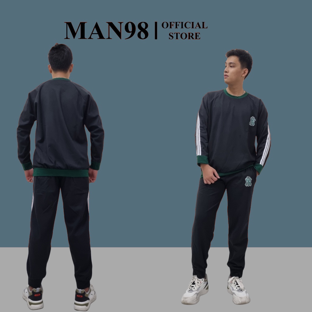 [Hot] Bộ Nỉ Nam , Bộ Thể Thao Nam Thu Đông Ny Cổ Xanh Cao Cấp M5