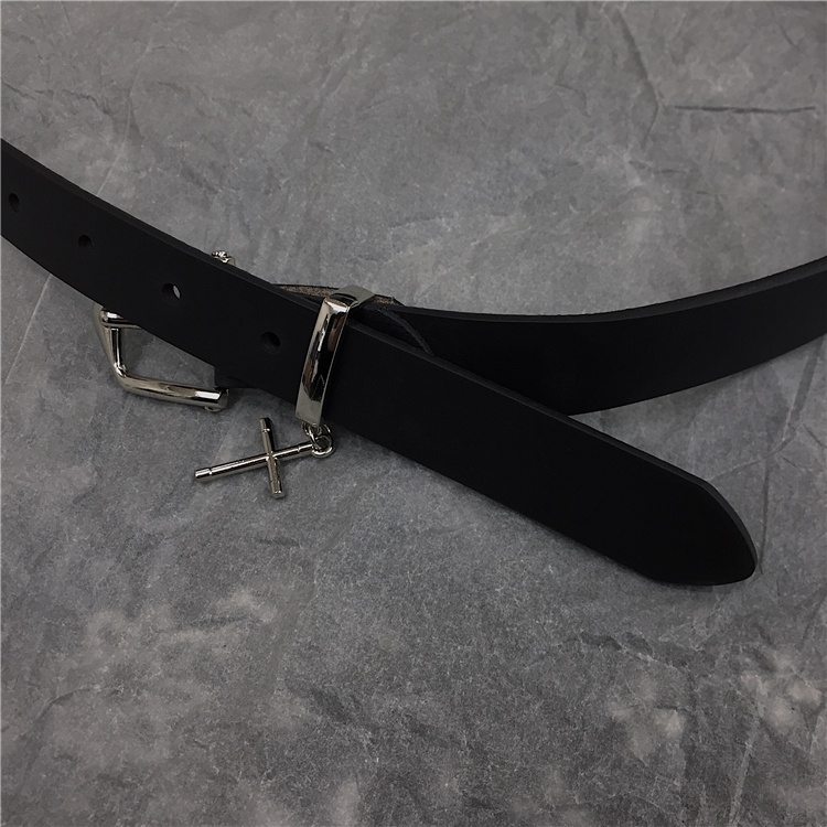 Thắt Lưng Nam Nữ PUN Màu Đen Bạc Đẹp - Dây Lưng Nam Nữ Unisex Mặt Kim Loại - Thắt Lưng Chữ thập