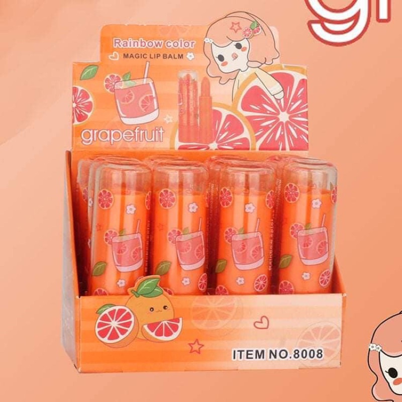 Sondưỡng màu ĐÀO CAM RAINBOW COLOR 8008 PEACH #LipBalm #KissBeauty 3.5g