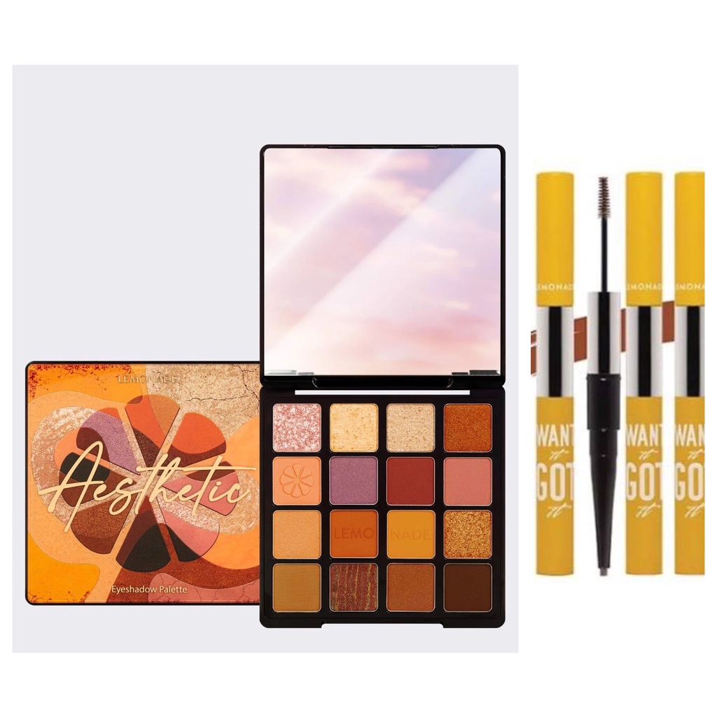 Chì kẻ mày 2 đầu Lemonade Want It Got It Dual Eyebrow Bảng mắt Lemonade Aesthetic Eyeshadow Palette