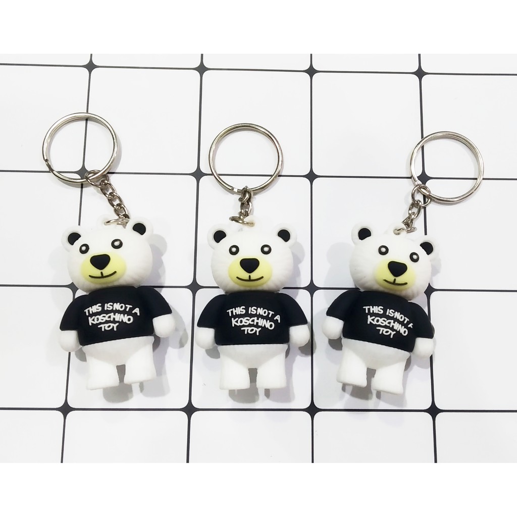 Móc khoá gấu THIS IS NOT A KOSCHINO TOY (chỉ có màu trắng) MK111 móc khoá dễ thương