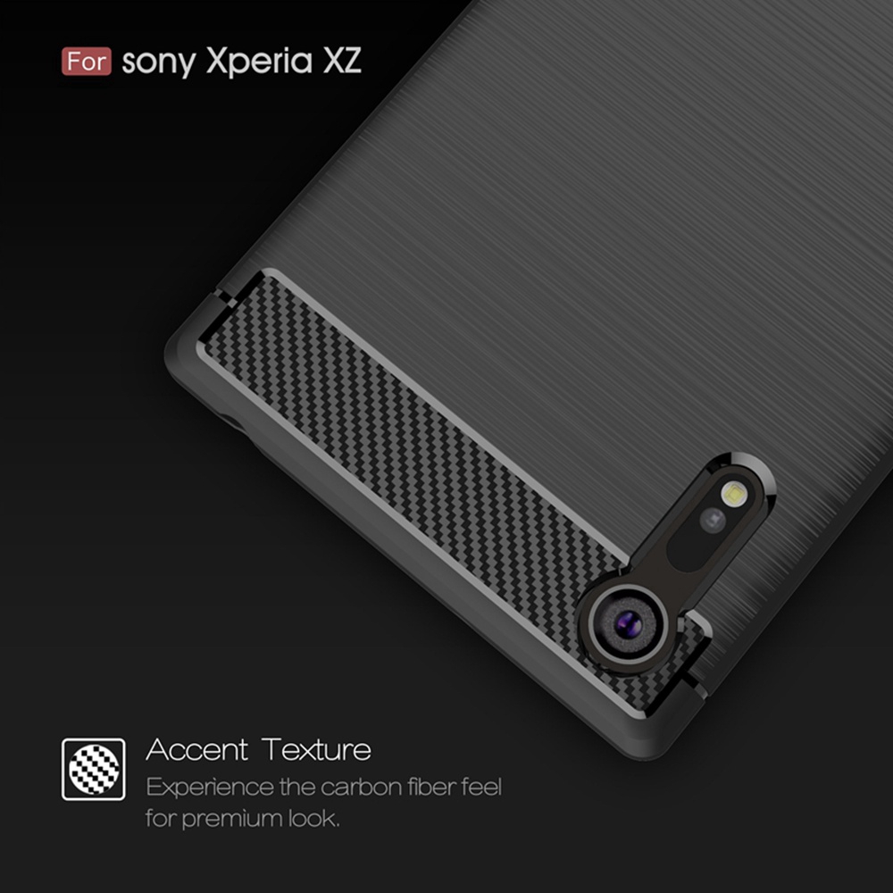 Ốp điện thoại silicon chống sốc sợi carbon thời trang cho Sony Xperia XZ F8331 Dual Sim F8332