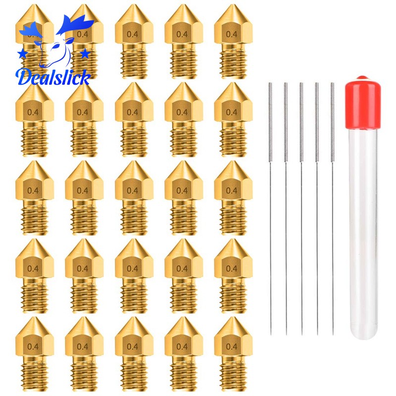 Vòi Phun 0.4mm Mk8 3 Đầu Phun 25 3d Kèm 5 Cọ Vệ Sinh