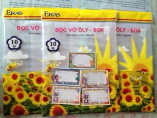 Set 40 bọc bìa + 45 nhãn vở