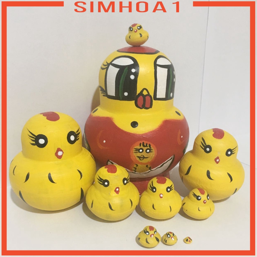 Bộ 10 Búp Bê Nga Matryoshka Matryoshka Nesting In Hình Gà Con Dễ Thương Làm Quà Tặng Giáng Sinh