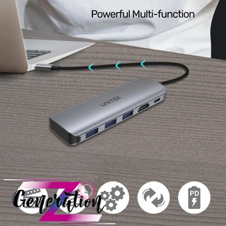 CÁP CHUYỂN USB TYPE-C RA 3 USB 3.0 + HDMI + PD UNITEK H1107E