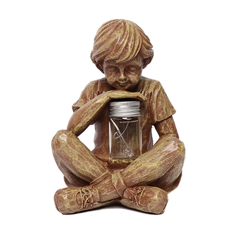 Aoto Tượng Resin Chạm Khắc Có Đèn LED Trang Trí Sân Vườn Ngoài Trời