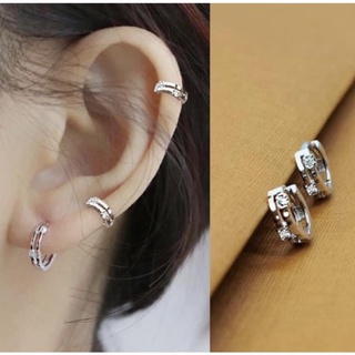 Bông tai Bạc ta khoá bấm giành cho nữ và trẻ em - Khuyên tai bạc ta