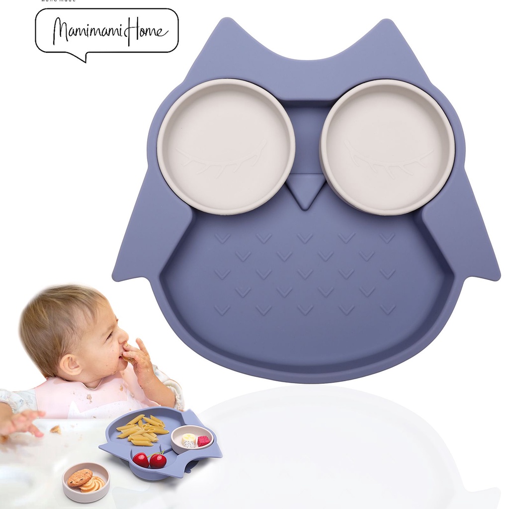 Đĩa ăn Mamimamihome kiểu cú mèo đáng yêu dành cho trẻ em
