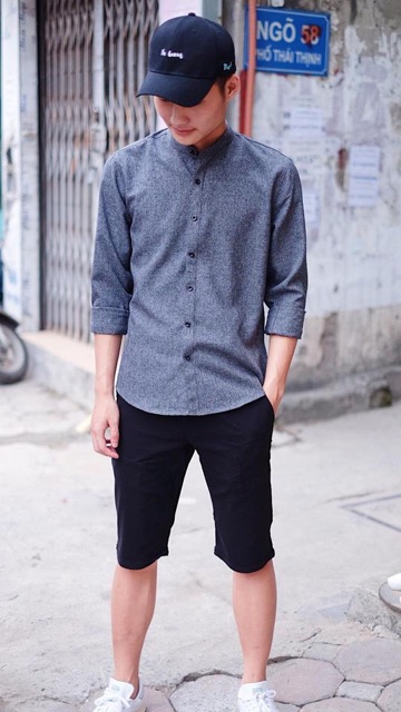 [ẢNH THẬT] Áo sơ mi nam trơn xám tiêu phong cách trẻ trung Hàn Quốc - TT02 | BigBuy360 - bigbuy360.vn