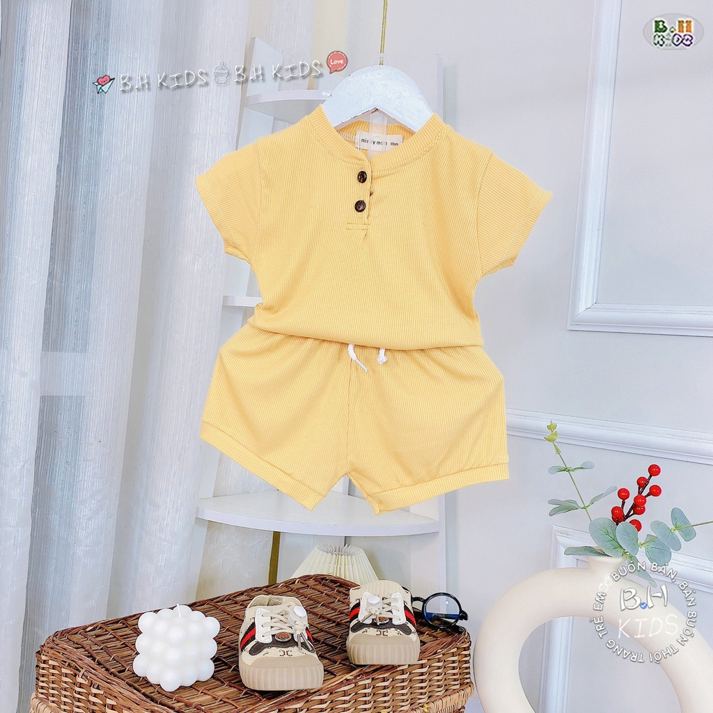 Bộ dài tay Minkymom tăm gân cúc trụ bảng màu mới đủ size cho bé trai, bé gái 7-18kg Umee kids