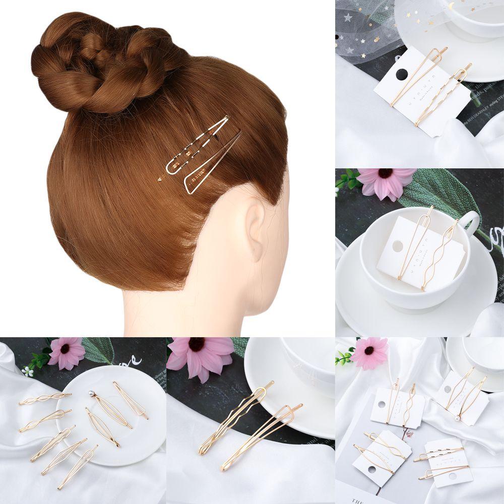 ORIENTLII Kẹp Tóc Kim Loại Gợn Sóng Thời Trang