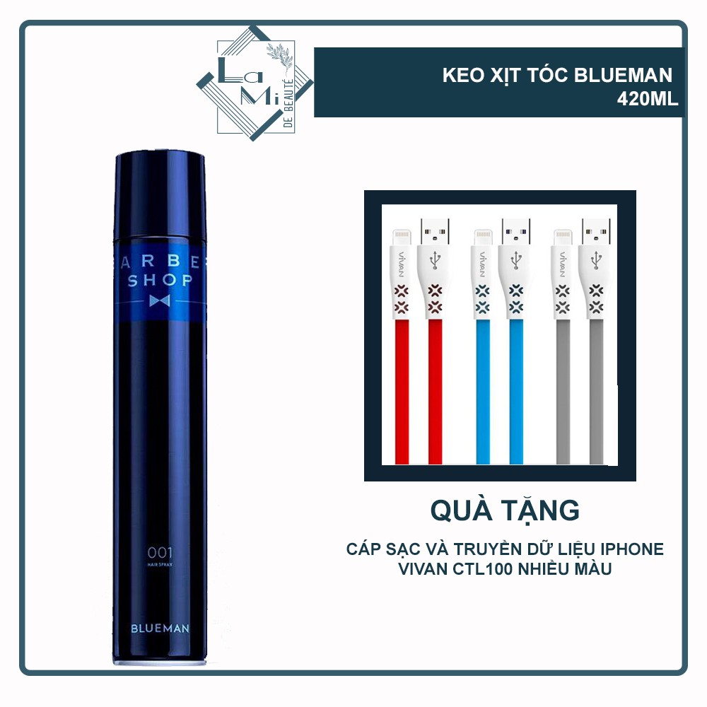 [100% CHÍNH HÃNG] KEO XỊT TÓC TẠO KIỂU BLUEMAN HƯƠNG THƠM DỄ CHỊU GIỮ NẾP LÂU - KEO XIT TOC GIU NEP TAO KIEU