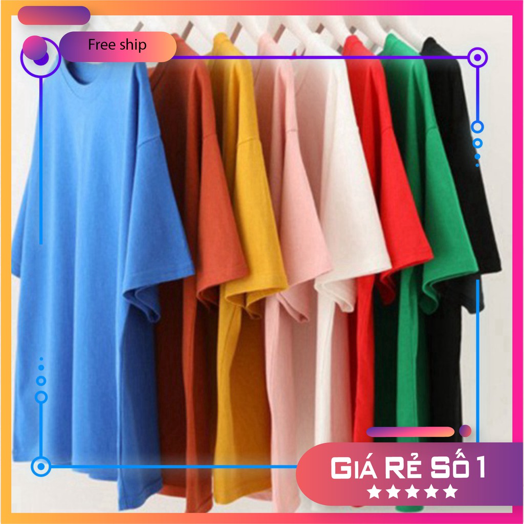 (Áo phông giá sỉ) Áo Thun Tay Lỡ Nhiều Màu Phom Rộng Free Size.
