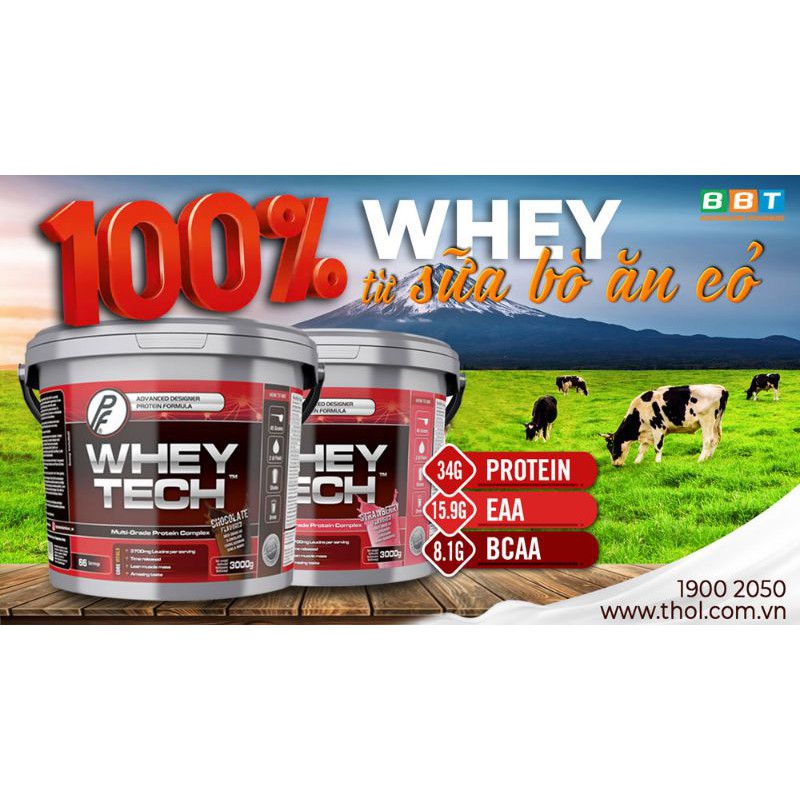 Whey Tech – Xây dựng nuôi dưỡng cơ bắp hoàn hảo (3kg - 66 Serving)