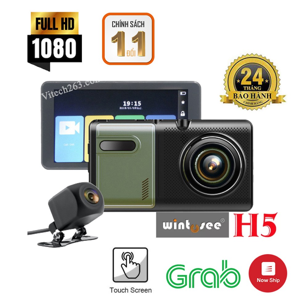 Camera hành trình xe tải WINTOSEE H5 IPS 5INCH cảm ứng Full HD 1080p - Camera lùi 15M, định vị GPS[ Bảo hành 12 tháng ]