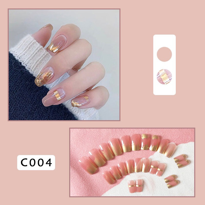 Set 24 móng tay giả kèm keo trang trí nghệ thuật đẹp xinh chống nước CP