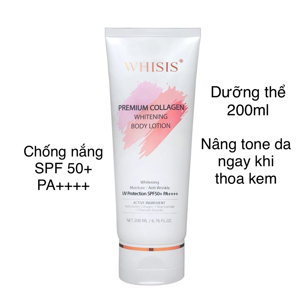 Kem Dưỡng Trắng Da Chống Nắng Toàn Thân Nâng Tone Benew/ Whisis Collagen Whitening Body Lotion 200ml