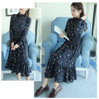 Đầm dài tay bồng đuôi cá