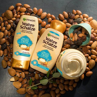Dầu gội Garnier Tinh Dầu Argan và kem Hạnh Nhân Dành cho tóc HƯ TỔN NẶNG, KHÔ XƠ và CHẺ NGỌN