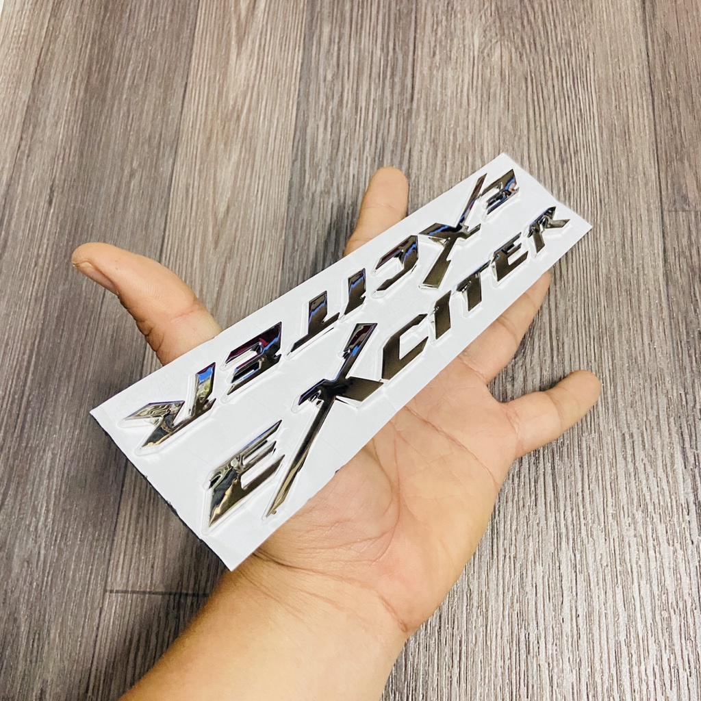 Bộ tem logo chữ nổi EXCITER chất liệu nhựa cứng xi bóng dán trang trí xe Yamaha EX