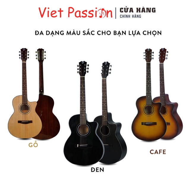 Đàn guitar acoustic VietPassion SVA+ có ti chỉnh cong cần mặt gỗ thông dành cho người mới bắt đầu