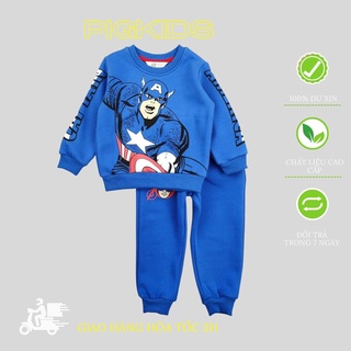 Bộ nỉ bông HM siêu nhân xanh cho bé trai 2-6y