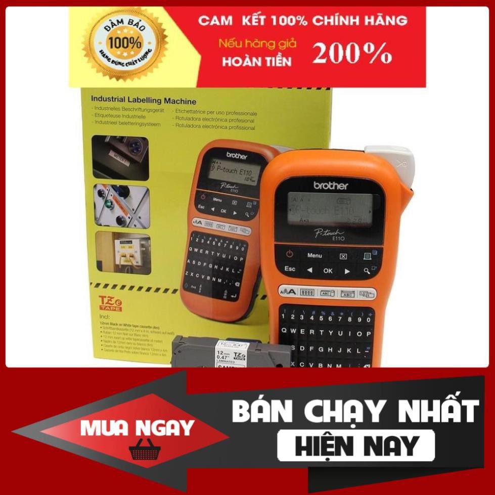 Máy in nhãn cầm tay Brother P-Touch PT-E110 chính hãng + Tặng kèm Adaptor (nguồn cắm điện 220V)