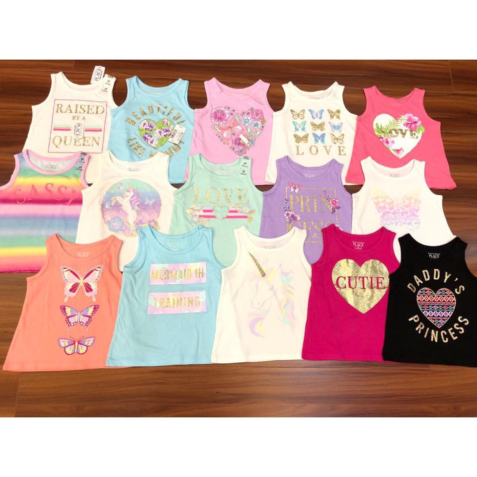 Set 3c áo tank top Place bé gái.