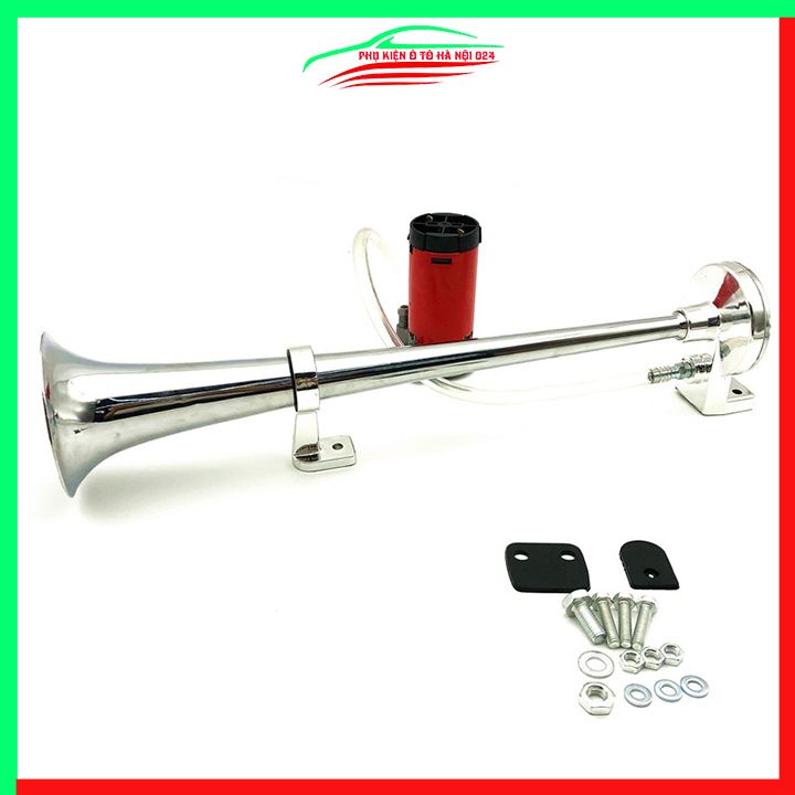 Còi sinh hơi ô tô 12V dài 45cm hợp kim mạ kẽm kèn đơn cường độ 150db