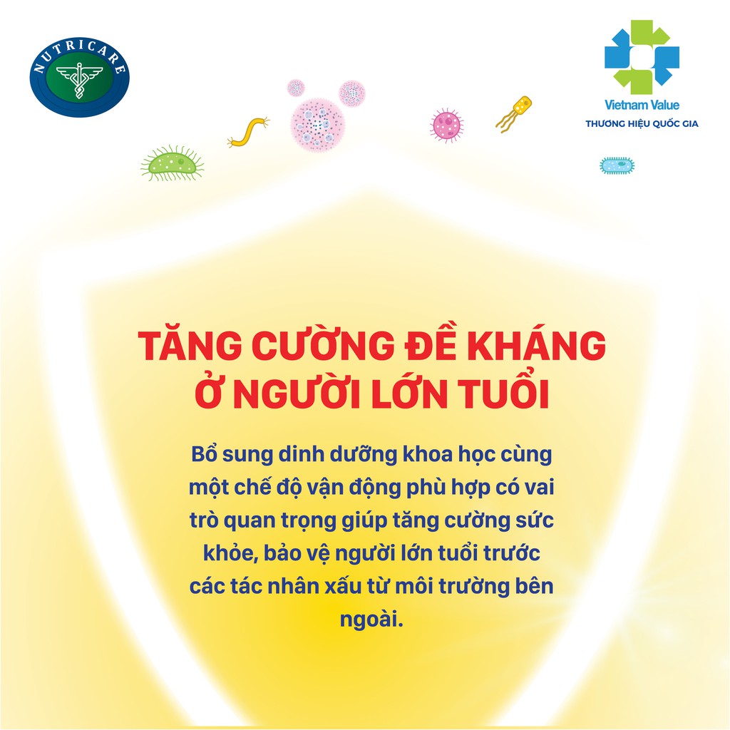 Sữa bột Nutricare ColosCare Adult tăng cường sức đề kháng cho người lớn tuổi