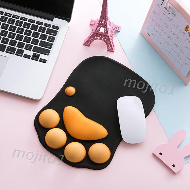 Miếng Lót Chuột Máy Tính Hình Bàn Chân Mèo 3d Bằng Silicon