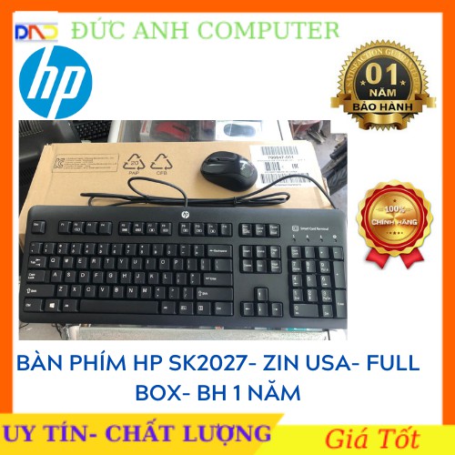 Bàn Phím HP  (Hàng Zin USA) SK2027/ KU 1156 NEW FULL BOX, Bảo Hành 12 Tháng - 1 Đổi 1- Trượt Phím Siêu Êm Tay