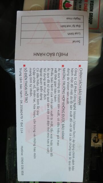 Bình ắc Quy lithium dùng cho xe dr weve và ex 2007 VS5ac bao đúng giá công ty