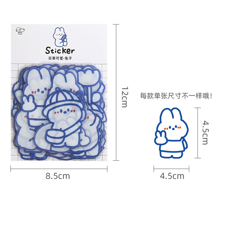 Bộ 4 loại nhãn dán biểu tượng cảm xúc chú gấu bằng PET