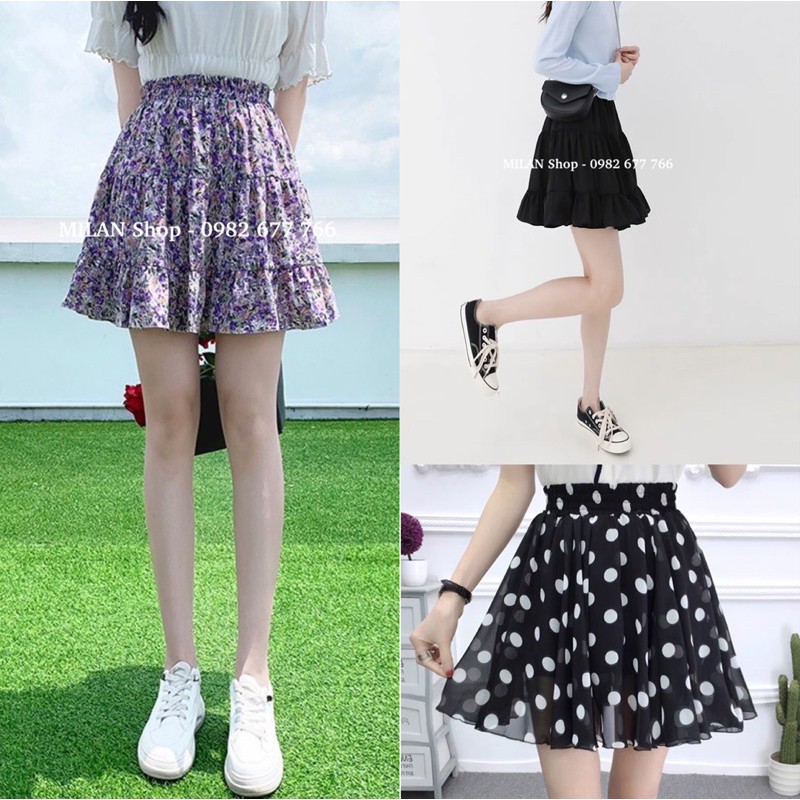 Chân váy xoè ngắn trên gối lót quần nhiều kiểu, hoạ tiết hot hit | BigBuy360 - bigbuy360.vn