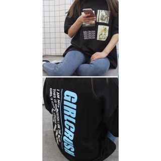 Áo Thun Tay Lỡ Unisex Form rộng Freesize 75kg ULZZANG Hàn Quốc loại tốt Girl Crush
