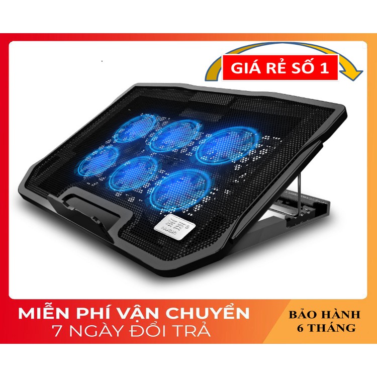 Tản Nhiệt Laptop ❤️FREESHIP❤️ Đế Tản Nhiệt Có 6 Quạt Tản Nhiệt Mạnh Mẽ - Phụ Kiện Laptop Bảo Vệ Máy Tính Bền Bỉ Hơn H9