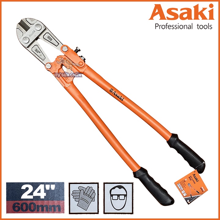 Kìm cộng lực ASAKI mã AK-0626 chiều dài 600mm/24" lưỡi sắc bén chuyên cắt dây thép, kim loại, kẽm, phá khóa