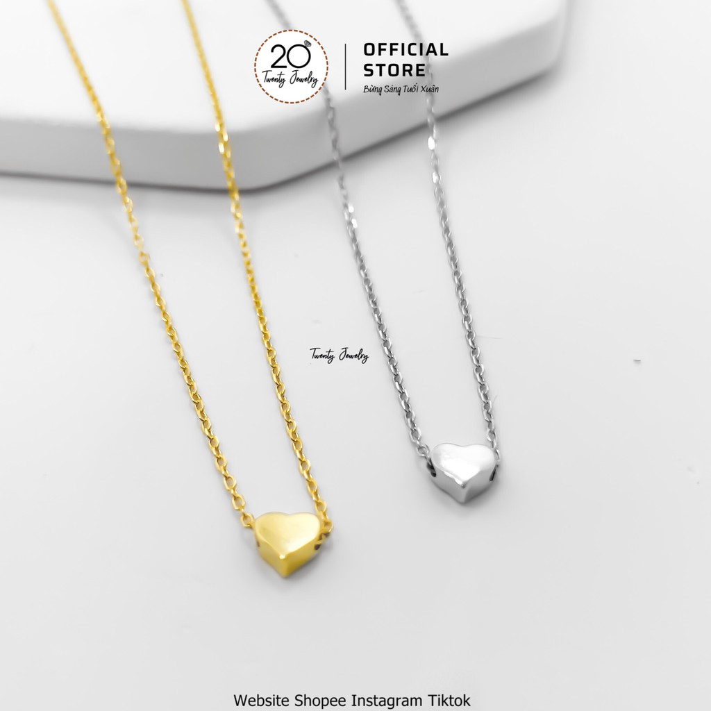 Dây Chuyền Nữ Bạc S925 Trái Tim Tiny VCARD7044 Twenty Silver. Vòng Cổ Nữ Bạc 20Silver