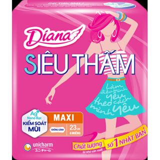 Băng vệ sinh Diana không cánh siêu thấm siêu mỏng và dày 8 miếng/gói