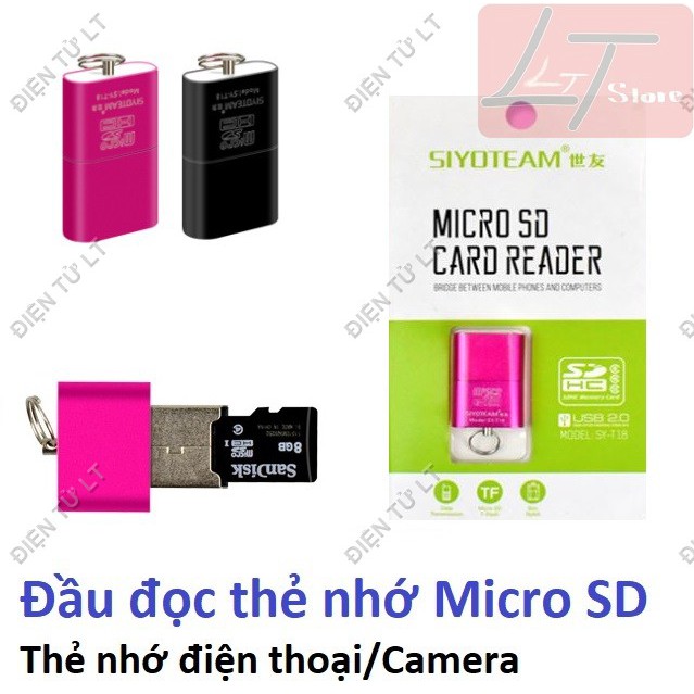 Đầu đọc thẻ nhớ microSD (thẻ nhớ điện thoại) Siêu nhỏ gọn Siyo Team T18