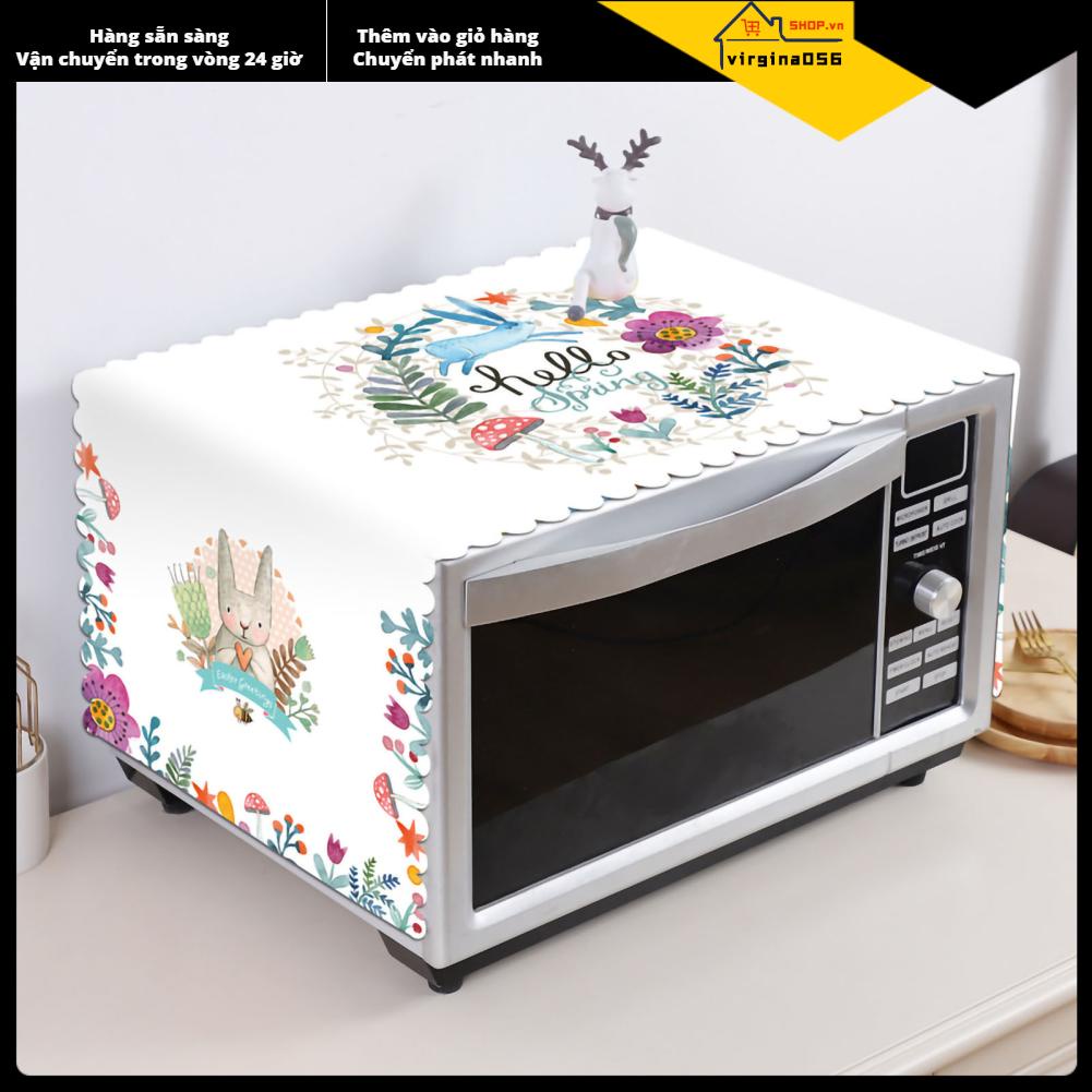 Virgina056 Lò vi sóng Bìa vải nướng Dễ thương Chống bụi Shiled dầu Đa năng Phong cách Bắc Âu Các bộ phận đơn giản