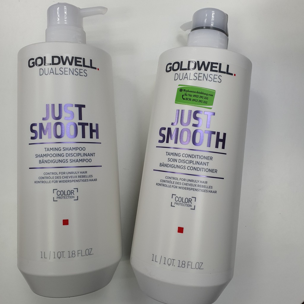 DẦU GỘI XẢ GOLDWELL SUÔN MƯỢT JUST SMOOTH 1000ML*2